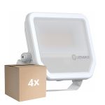 Flerpack 4x Ledvance LED Strålkastare Aluminium Vit 41W 5500lm 100D - 830 Varm Vit | IP66 - Symmetrisk